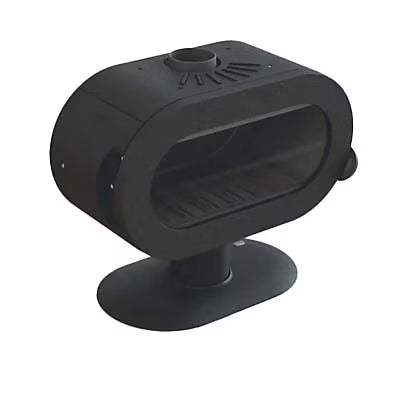 Poêle à bois en fonte Invicta Fifty sur pied Noir 10kW 120m²